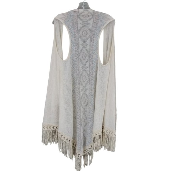 Anthropologie Penelope Project Long Open Cardigan/Ruana/Sleeveless Duster- Boho - Picture 6 of 8